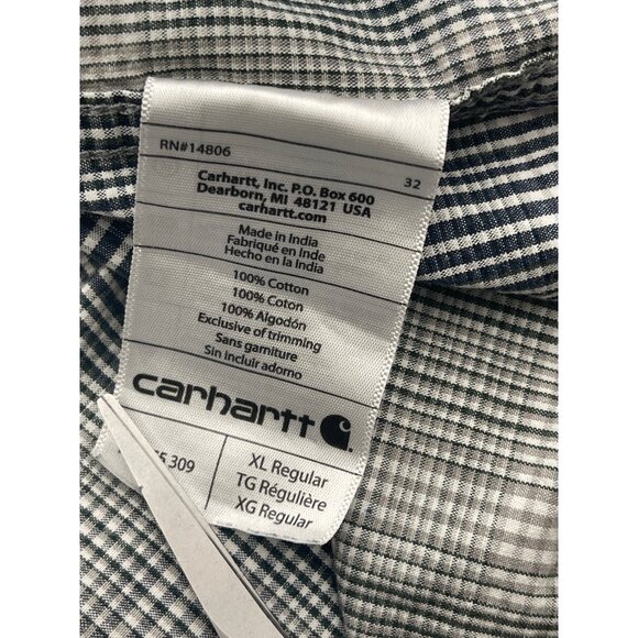 Carhartt Relax Fit Plaid Short Sleeve Button Down Men Shirt Size XL - Picture 8 of 10